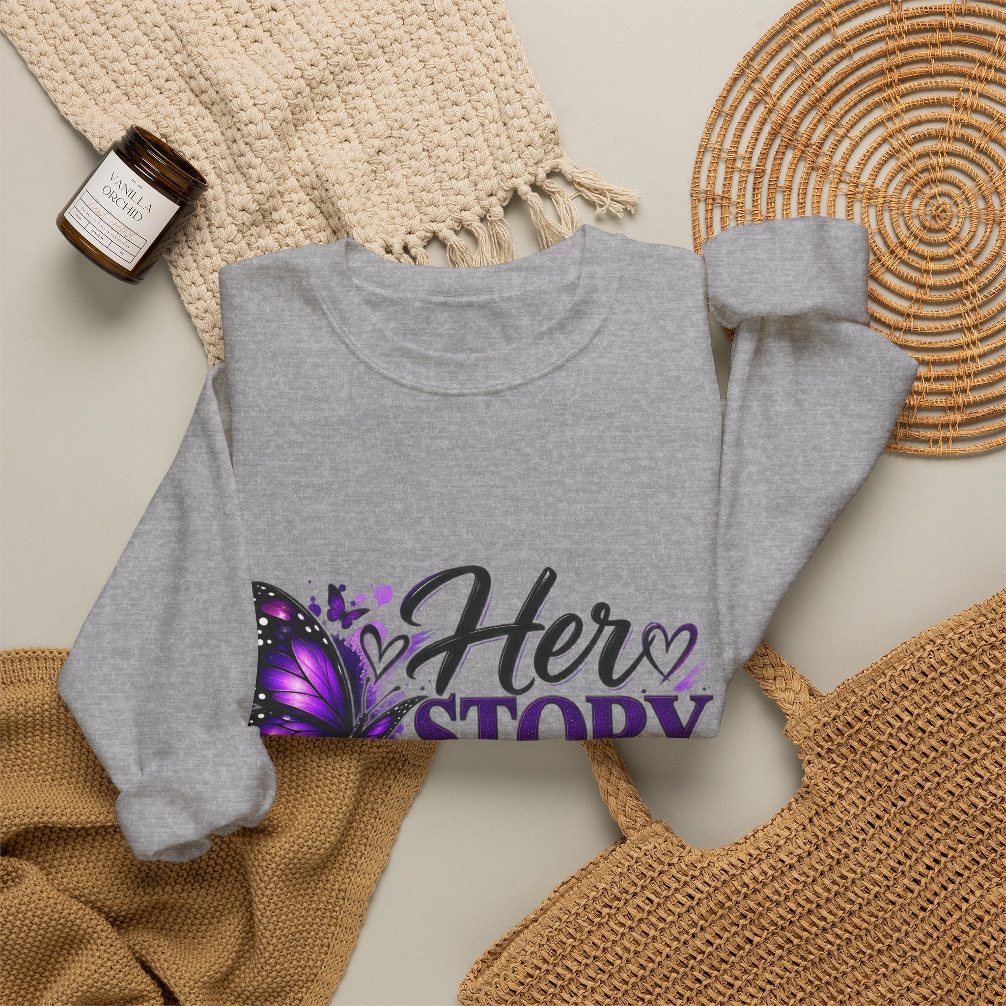 Her Story Matters Sweatshirt — Empowerment Butterfly Crewneck