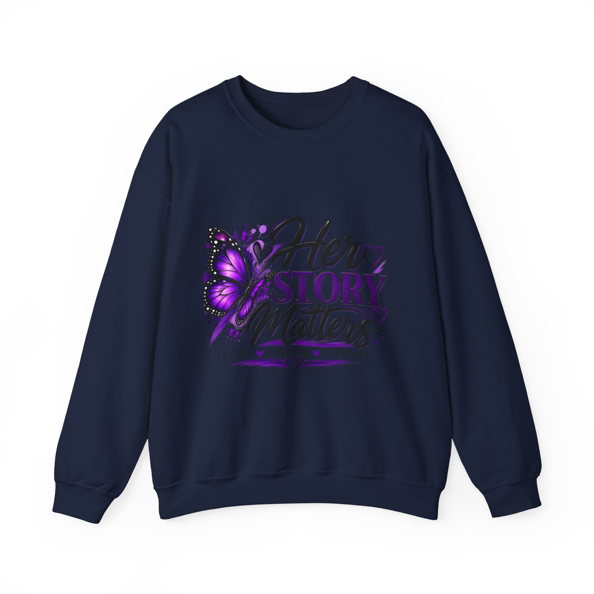 Her Story Matters Sweatshirt — Empowerment Butterfly Crewneck