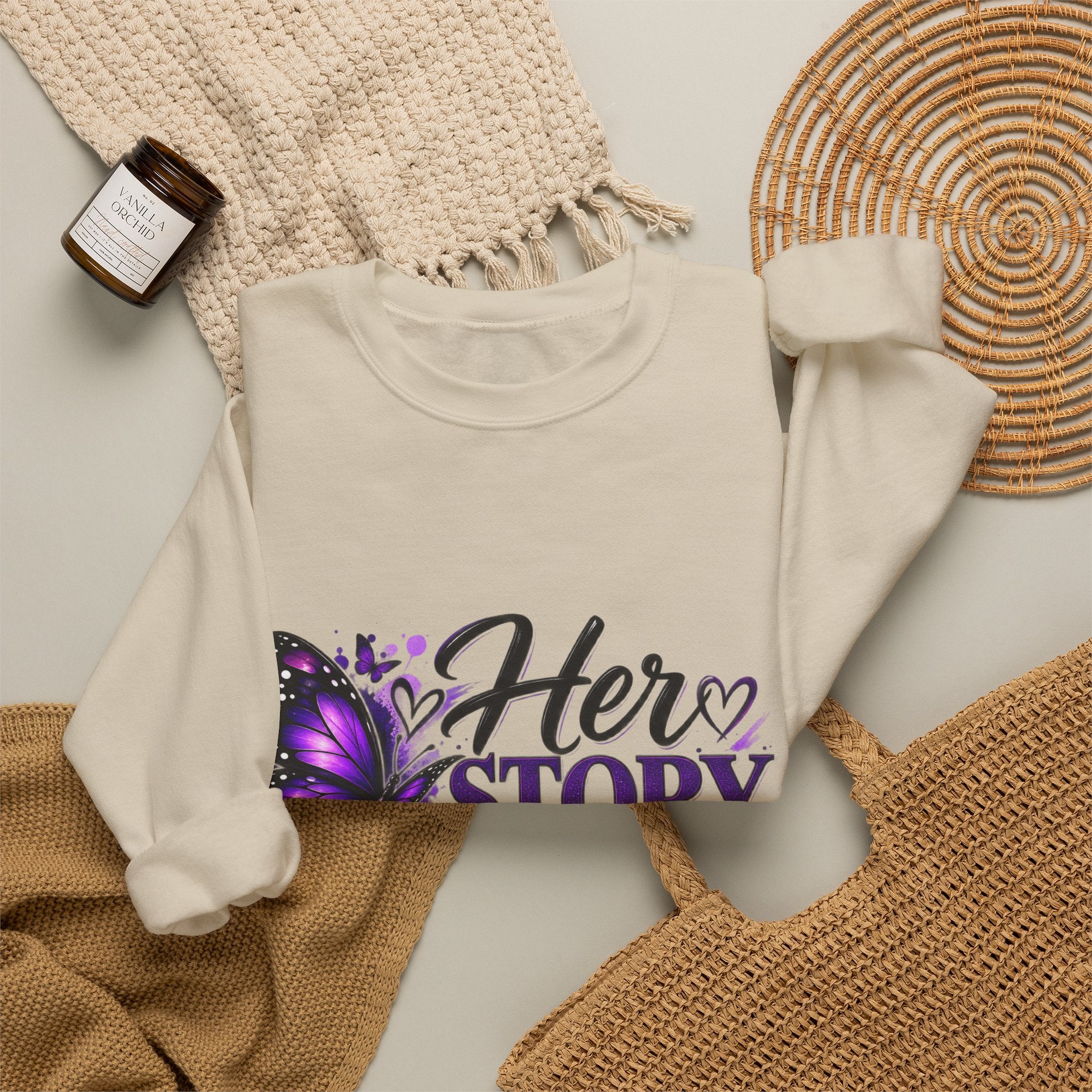 Her Story Matters Sweatshirt — Empowerment Butterfly Crewneck