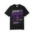 Strong Survivor T-Shirt — "Scars Tell My Story, They Don't Define Me" Purple Ribbon Awareness