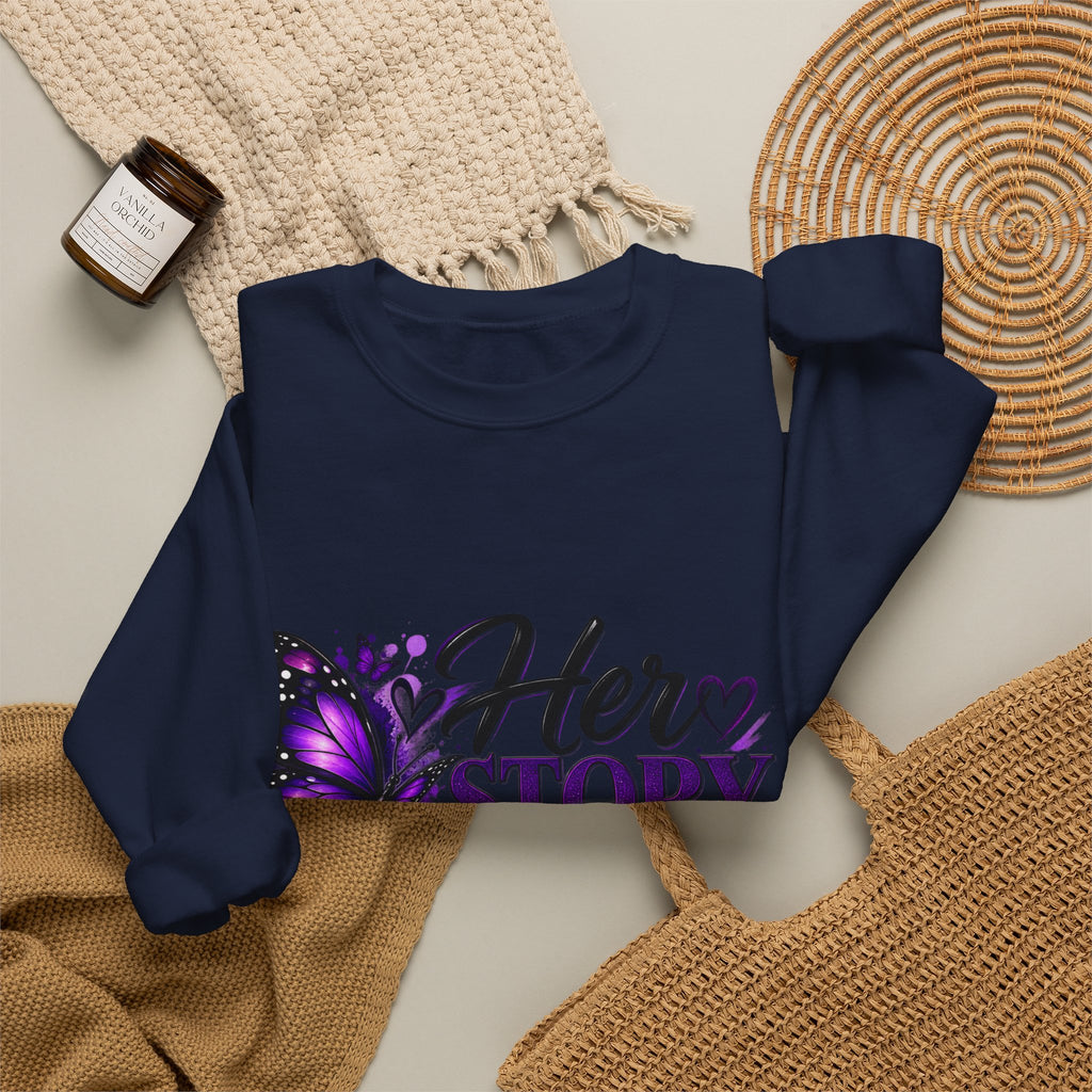 Her Story Matters Sweatshirt — Empowerment Butterfly Crewneck