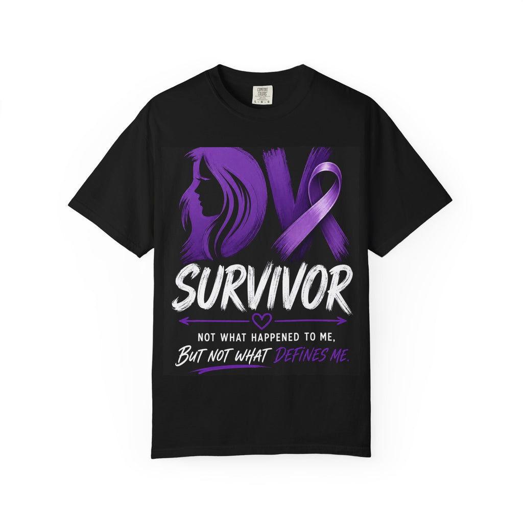 Survivor Ribbon T-Shirt — "Not What Happened to Me, But Not What Defines Me"