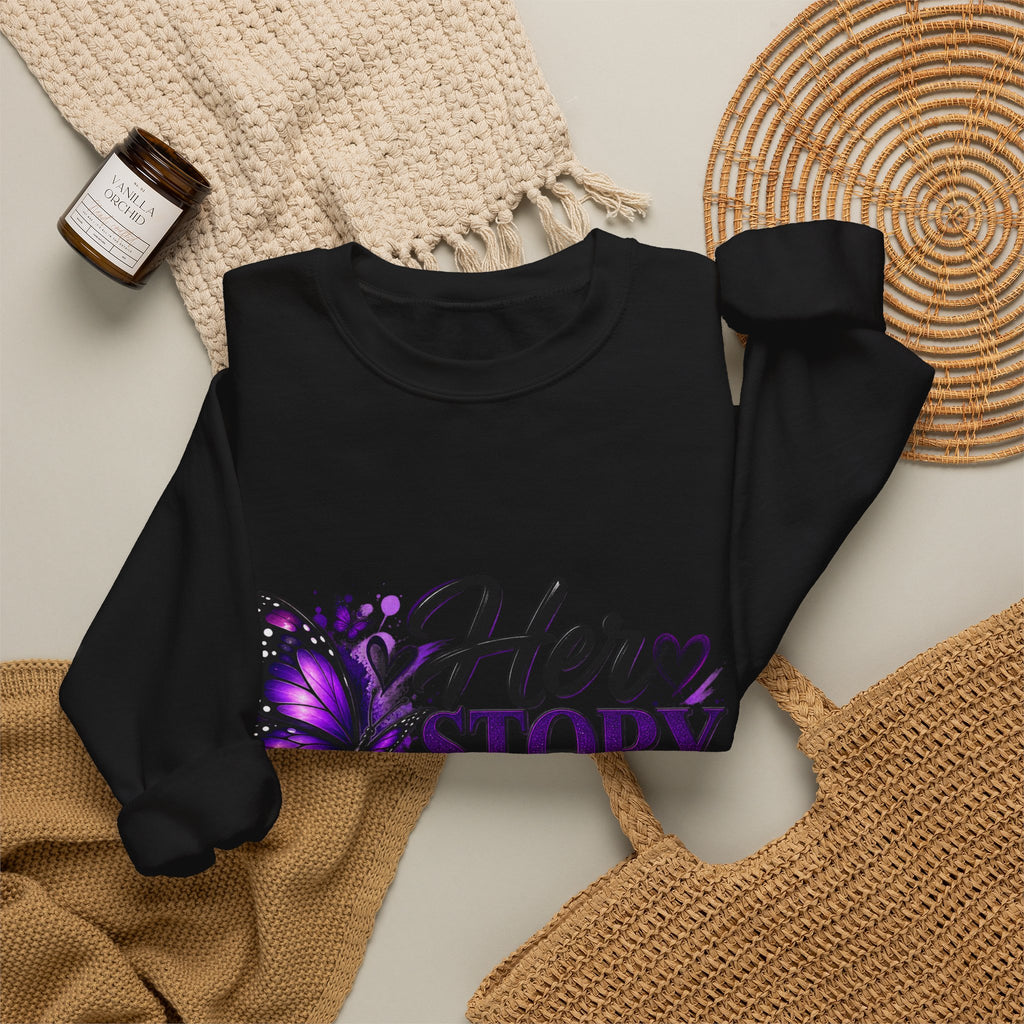 Her Story Matters Sweatshirt — Empowerment Butterfly Crewneck