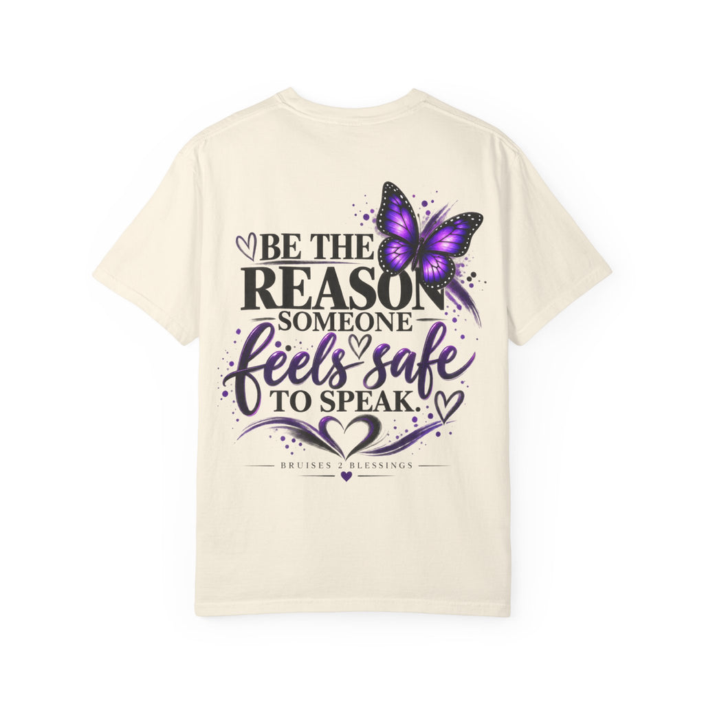 Survivor Support T-Shirt — "I Stand With Survivors" Purple Ribbon Butterfly Tee