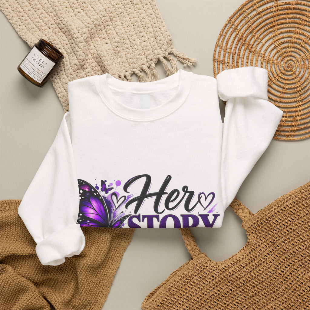 Her Story Matters Sweatshirt — Empowerment Butterfly Crewneck