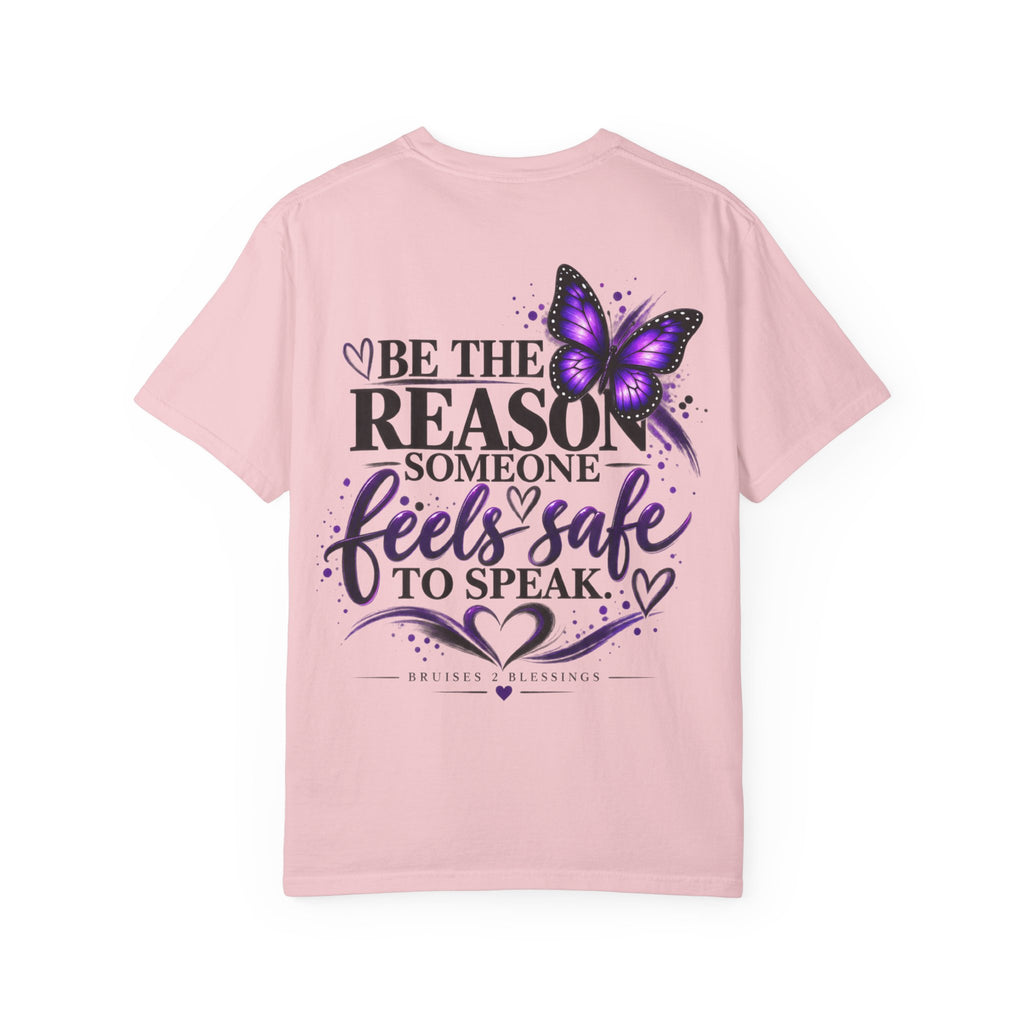 Survivor Support T-Shirt — "I Stand With Survivors" Purple Ribbon Butterfly Tee