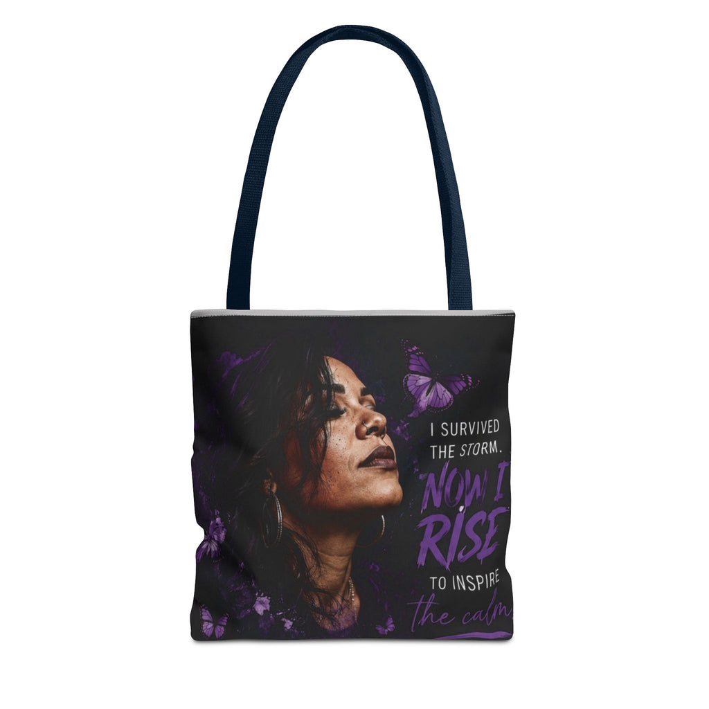 Bruises 2 Blessings All-Over Print Tote Bag — Purple Butterfly Empowerment Shopper