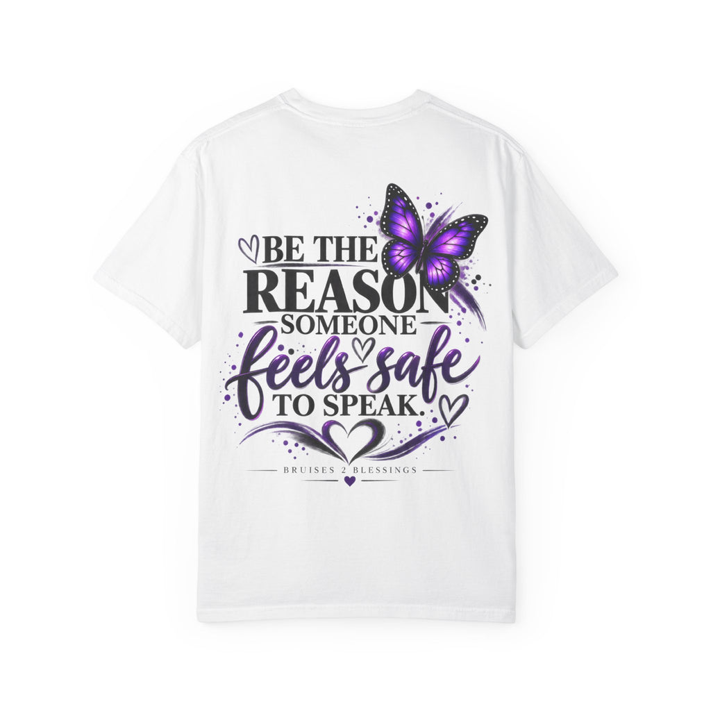Survivor Support T-Shirt — "I Stand With Survivors" Purple Ribbon Butterfly Tee