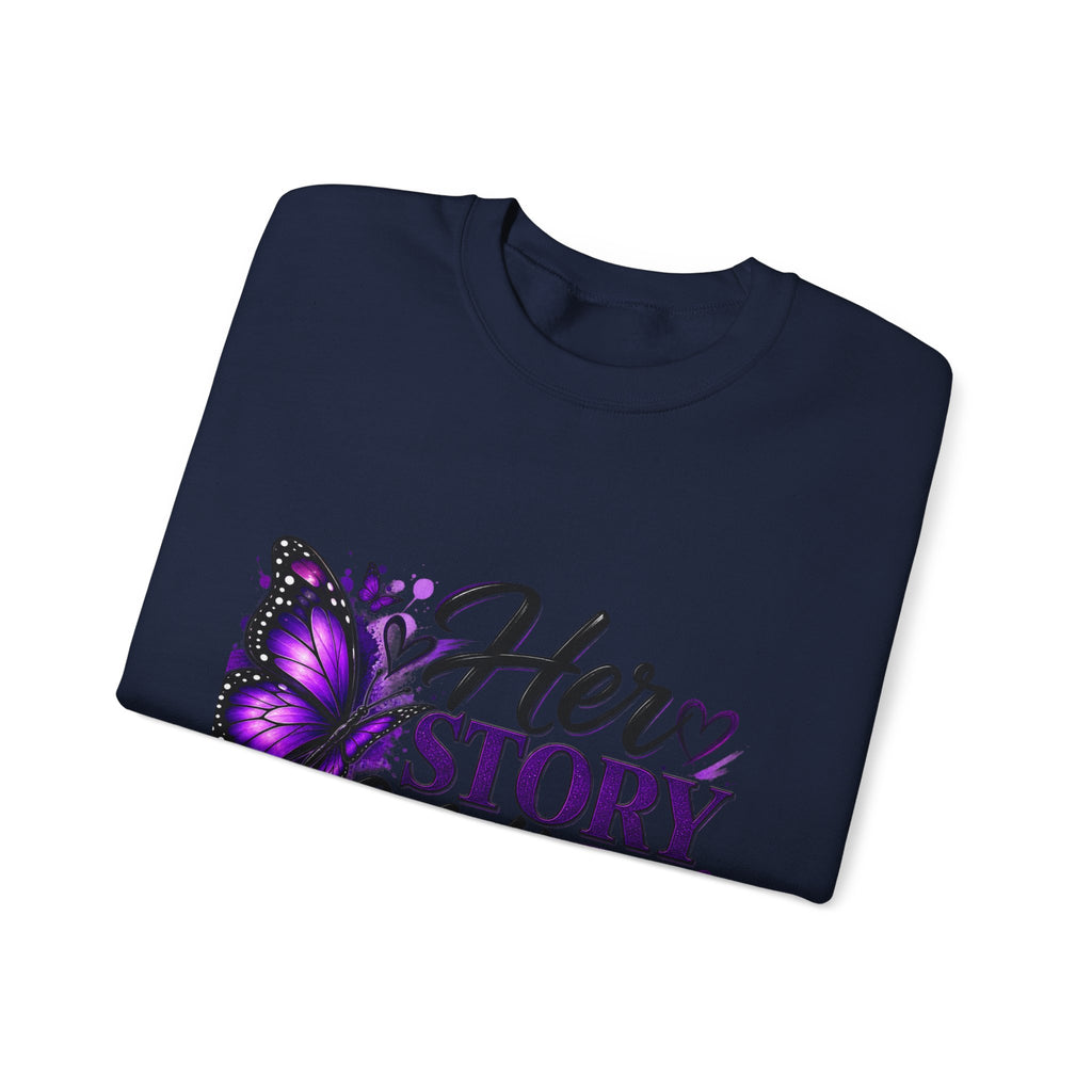 Her Story Matters Sweatshirt — Empowerment Butterfly Crewneck